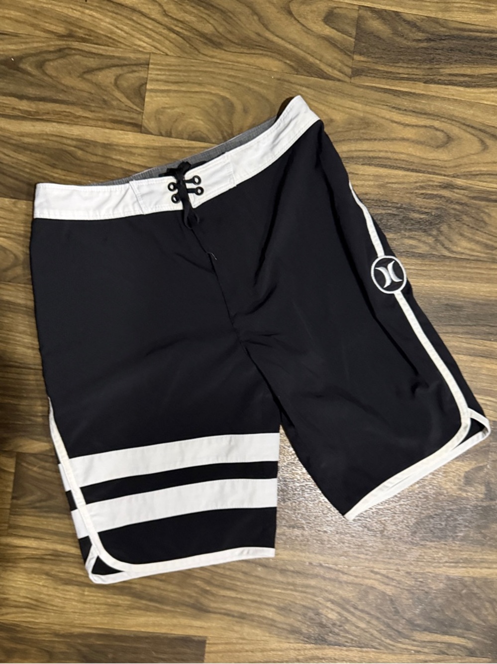 Hurley Black and White Big Kids Board Shorts